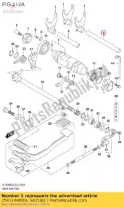 suzuki 2541144B00 eje, cambio de marchas - Lado inferior