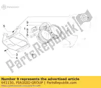 641130, Piaggio Group, instrumentenpaneel glas piaggio carnaby t e ie 125 250 4 3, Nieuw