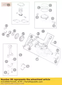 ktm 61030007010II kit de pistón gr.ii 990sd / smr / smt - Lado inferior