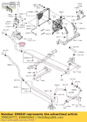 Ici, vous pouvez commander le 01 tuyau-refroidissement, radiateur dehors auprès de Kawasaki , avec le numéro de pièce 390620777: