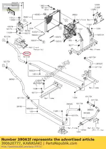 kawasaki 390620777 01 tuyau-refroidissement, radiateur dehors - La partie au fond