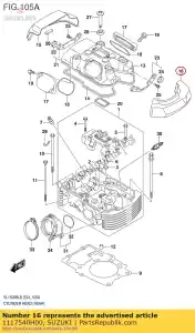 suzuki 1117540H00 cap, cyl tête co - La partie au fond