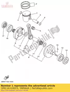 yamaha 1P81163100C0 zuiger (std) - Onderkant