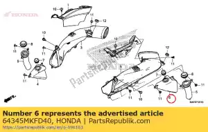 honda 64345MKFD40 resonador, l. ducto de aire - Lado inferior