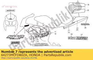 Honda 64273MCFD80ZA striscia b, r. cappuccio inferiore ( - Il fondo