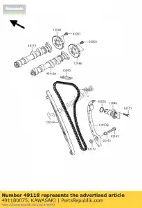 Kawasaki 491180075 wa?ek rozrz?du, ex - Dół