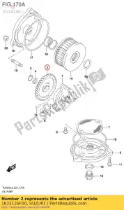 suzuki 1633126F00 engrenagem, bomba de óleo d - Lado inferior