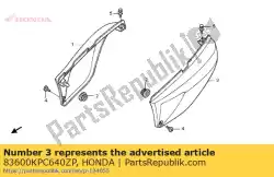 Here you can order the cover, l. Side *yr217m * from Honda, with part number 83600KPC640ZP: