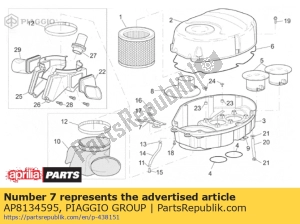 aprilia AP8134595 support avant caisse filtre - La partie au fond