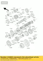 132601979, Kawasaki, engrenage, sortie 5e, 28t zx636-a1h kawasaki zx 600 2002, Nouveau