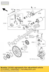 kawasaki 211630001 motor de arranque - Lado inferior