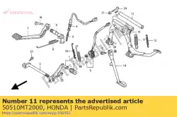 Ici, vous pouvez commander le ressort, béquille principale auprès de Honda , avec le numéro de pièce 50510MT2000: