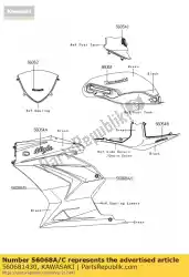 Qui puoi ordinare modello, cnt cowling, rr, r ex250 da Kawasaki , con numero parte 560681430: