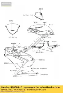 kawasaki 560681430 modello, cnt cowling, rr, r ex250 - Il fondo