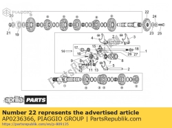 Aprilia AP0236366, Pignone gommato, OEM: Aprilia AP0236366