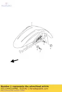 Suzuki 5311144G10YMD garde-boue avant gs - La partie au fond