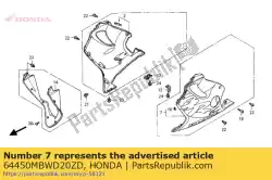 Qui puoi ordinare set cappuccio, l. Inferiore (wl) * da Honda , con numero parte 64450MBWD20ZD: