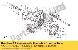Aquí puede pedir llanta rueda trasera de Honda , con el número de pieza 42701KZ4013: