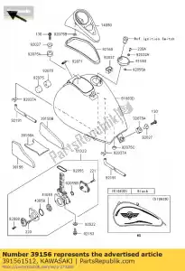 kawasaki 391561512 pad, serbatoio carburante, lh vn800-a1 - Il fondo