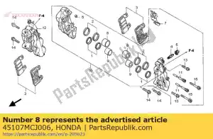 Honda 45107MCJ006 pistão a - Lado inferior