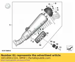 Here you can order the rear muffler from BMW, with part number 18518561334: