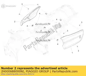 Piaggio Group 2H000688000NI panel lateral derecho. negro - Lado inferior