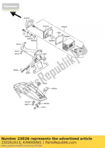 kawasaki 230261013 klosz, lampa tylna kl250-b1 - Dół