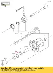 Aqui você pode pedir o anel de retenção, 35 mm em Kawasaki , com o número da peça 481J3500: