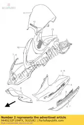 Tutaj możesz zamówić os? Ona boczna, od Suzuki , z numerem części 9440232F104FX: