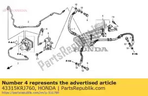 Honda 43315KRJ760 tubería comp b, rr br - Lado inferior