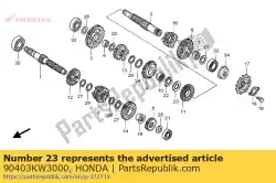 Aqui você pode pedir o arruela, empuxo involuto, 22x30x1. 6 em Honda , com o número da peça 90403KW3000: