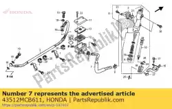 Aqui você pode pedir o mangueira, rr. Cilindro mestre em Honda , com o número da peça 43512MCB611: