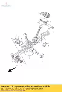 suzuki 2111110F00 gear,primary dr - Bottom side