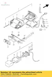 Aqui você pode pedir o licença de cobertura em Suzuki , com o número da peça 3591738A20: