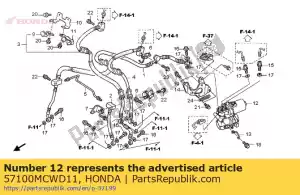 Honda 57100MCWD11 modulador assy., abs - Lado inferior