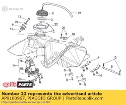 Aprilia AP9100967, Pokrywa zbiornika paliwa, OEM: Aprilia AP9100967