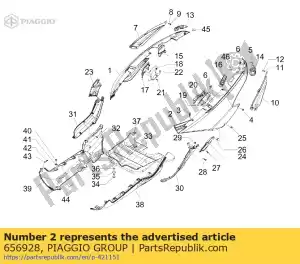 Piaggio Group 656928 achterkant carrosserie links - Onderkant