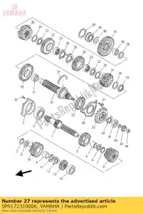 yamaha 5PS172310000 gear, 3rd wheel (34t) - Bottom side