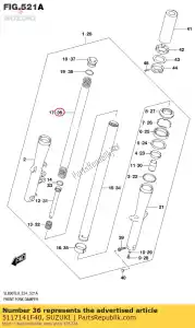 Suzuki 5117141F40 spring,front - Bottom side