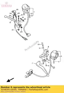 yamaha 31A829110000 soporte, palanca 1 - Lado inferior