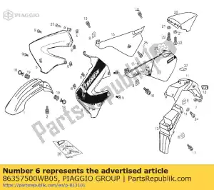 Piaggio Group 86357500WB05 stuurhoes - Onderkant