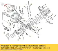 00M12502091, Piaggio Group, pakking. cilinderkop 1 derbi gilera gpr sc 125 2004 2006 2007 2008 2009 2010 2011 2012 2013 2014 2015, Nieuw