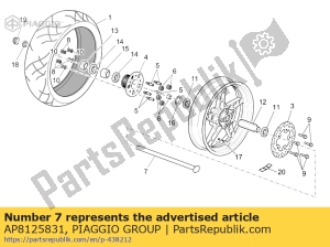 aprilia AP8125831 pin achterwiel - Onderkant