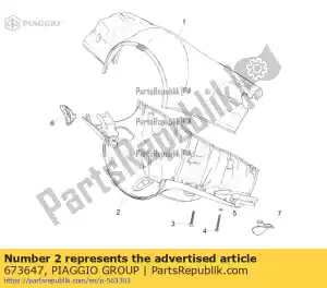Piaggio Group 673647 cubierta ni?szy manillar - Dół