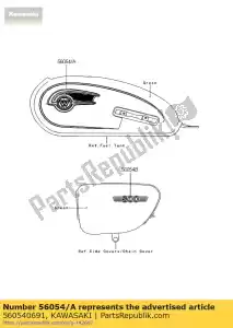 kawasaki 560540691 mark, tank, lh, w ej800abf - Dół