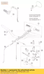 KTM 59002001000 guiador 28mm de altura 2000 - Lado inferior