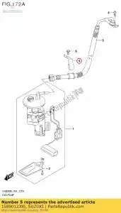 Suzuki 1589012J00 braçadeira - Lado inferior