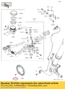 Kawasaki 921541292 parafuso, soquete, 5x10 - Lado inferior