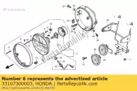 33107300003, Honda, veer, koplamp verstelling honda cb cg mtx ntv rw (d) england xbr 125 200 450 500 600 650 750 1000 1983 1985 1986 1987 1988 1989 1990 1991 1992 1993 1994 1995 1996 1997 1998 1999 2000 2001, Nieuw