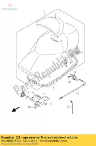 Suzuki 4528007E00 cabo, trava do assento - Lado inferior